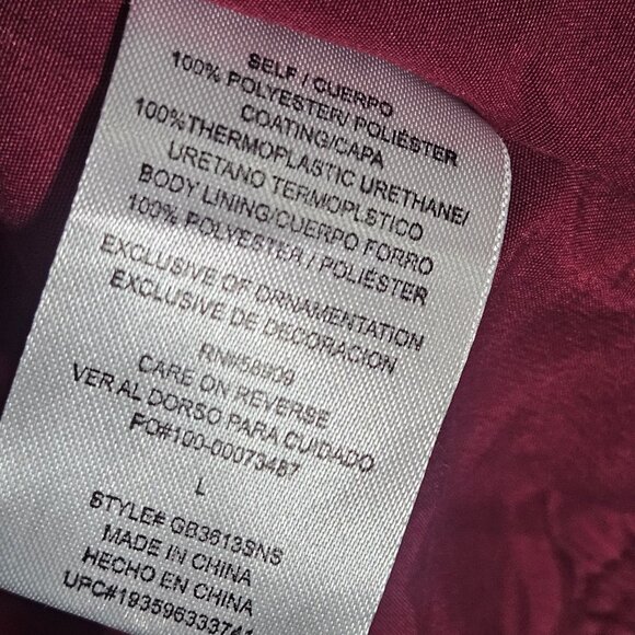 Gianni Bini Colorblock Puffer Coat L Burgundy Pink Mint Y2K Après-Ski Streetwear - Picture 8 of 10